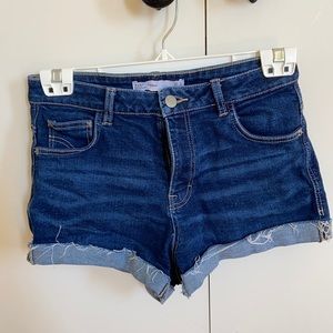 High waisted denim shorts